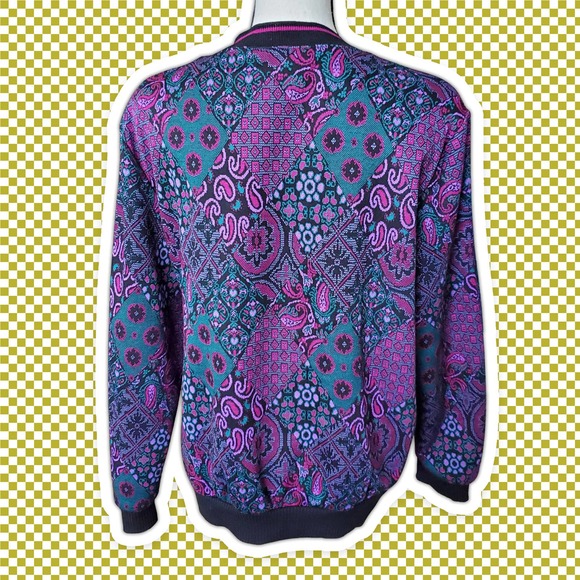 VTG 80s Paisley Pattern Sweater Blouse Sz Large by Cricket Lane - Picture 3 of 7